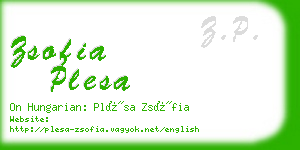 zsofia plesa business card